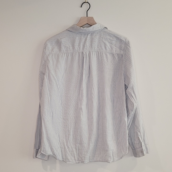 Aerie Blue & Cream Striped Soft Button Down Top - Picture 4 of 4